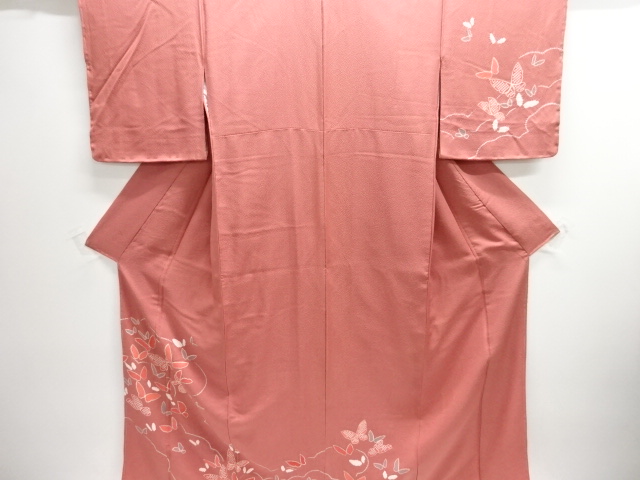 JAPANESE KIMONO / UNUSED HOMONGI / SHIBORI / BUTTERFLY 